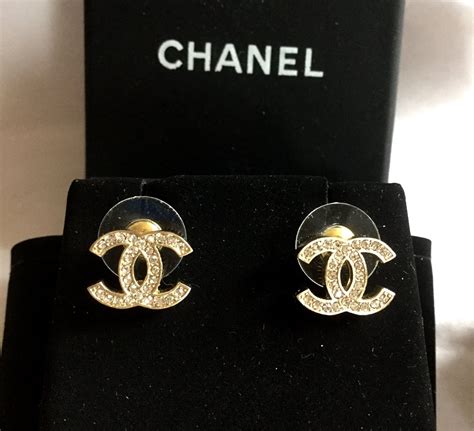 cc earrings studs|authentic chanel earrings.